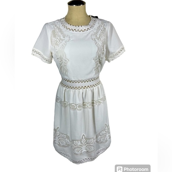 NWT Pixie Market Ark & Co sienna white lace dress M - Picture 4 of 16